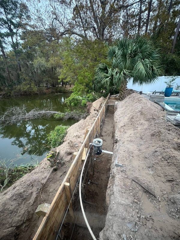 Retaining wall project photo in Dover Bluff, GA
