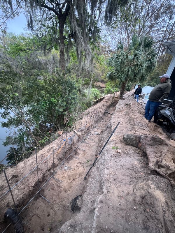 Retaining wall project photo in Dover Bluff, GA