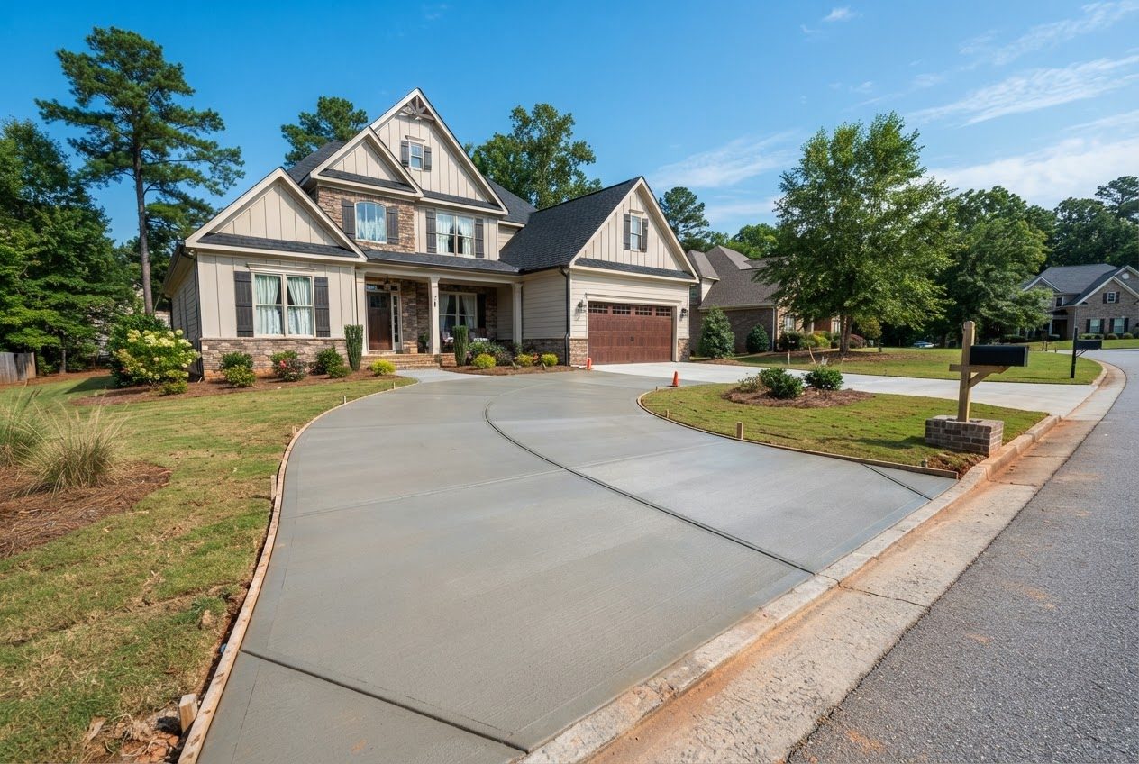 Freshly poured concrete driveway in Atkinson, GA